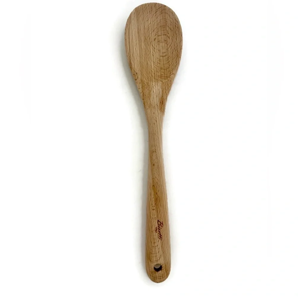 Bisetti European Beechwood Cooking Spoon Natural Finish 12” Made In Italy